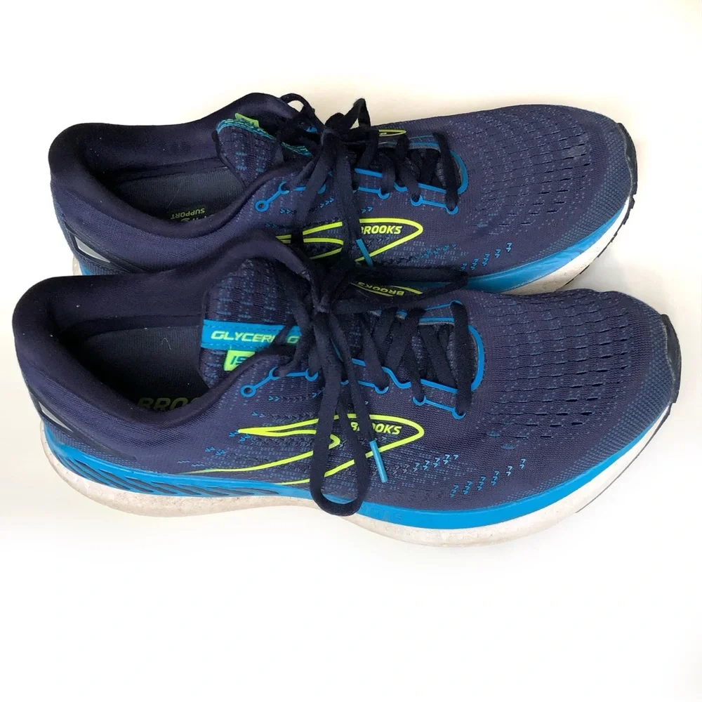Brooks Glycerin 19 Blue and Yellow Running Shoes Men’s Size 11.5